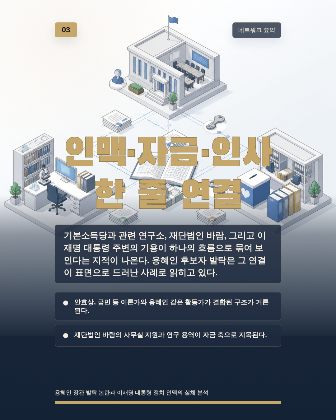 인맥·자금·인사 한 줄 연결