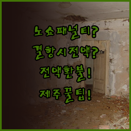 제주항공 노쇼 패널티와 결항 시 전액..