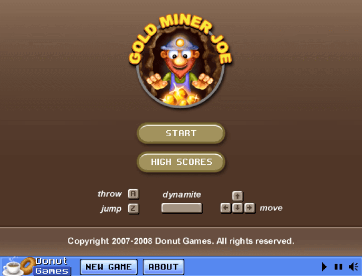 골드-마이너-조-플래시게임-메인-화면