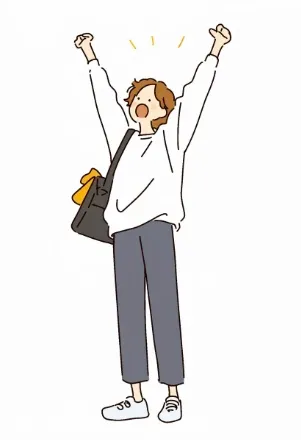 에너지 넘치는 남성 캐릭터 모습