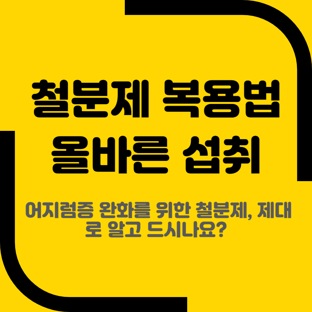 철분제 복용법 올바른 섭취