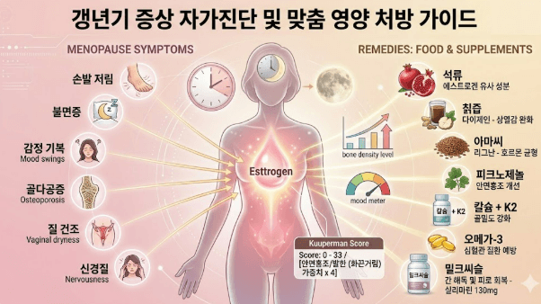 갱년기 신체 징후별 맞춤 영양 처방: 증상부터 식단·영양제까지 총정리