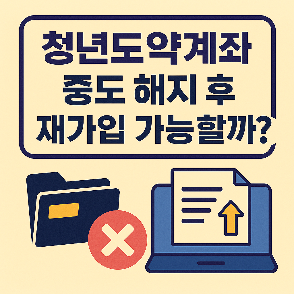 청년도약계좌 중도 해지하면 재가입 가능할까? 꼭 확인하세요