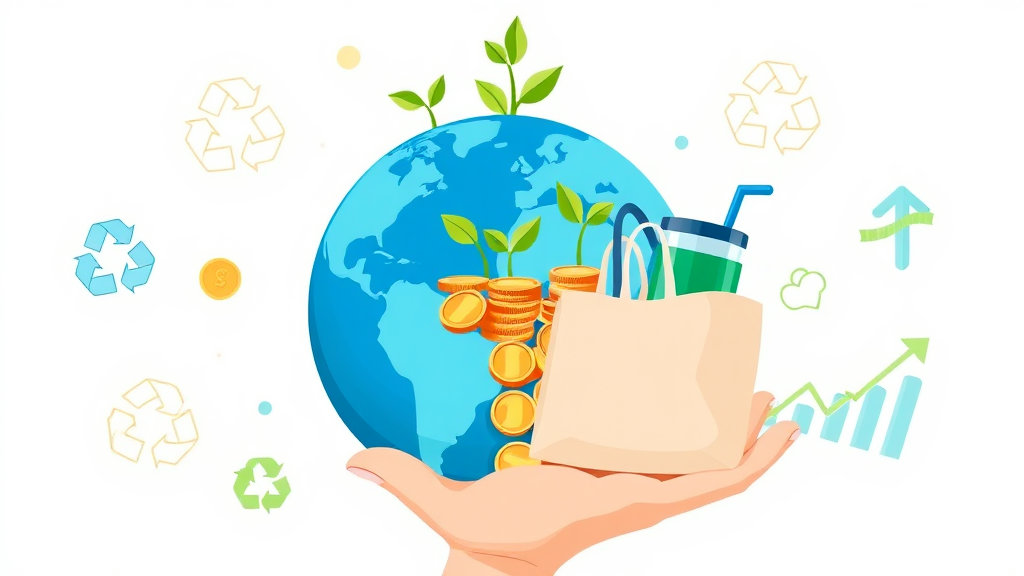 친환경 제품(에코백, 텀블러)을 든 모습