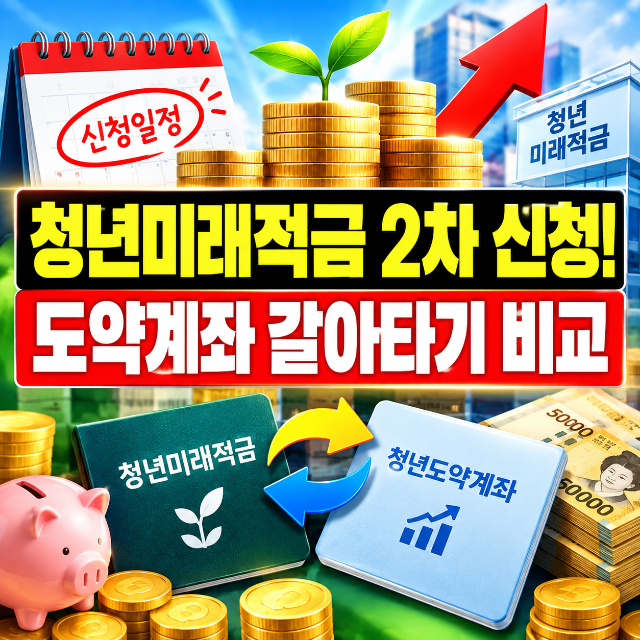 청년미래적금 2차 신청 일정 언제부터? 청년도약계좌 갈아타기 및 가입조건 총정리 (월 50만원 환산)
