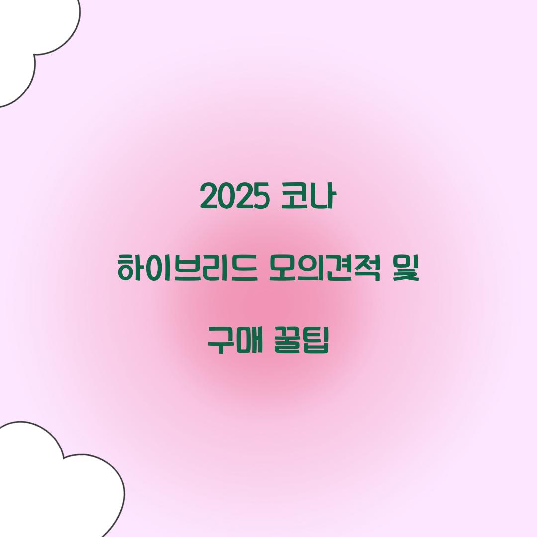 코나 하이브리드 모의견적