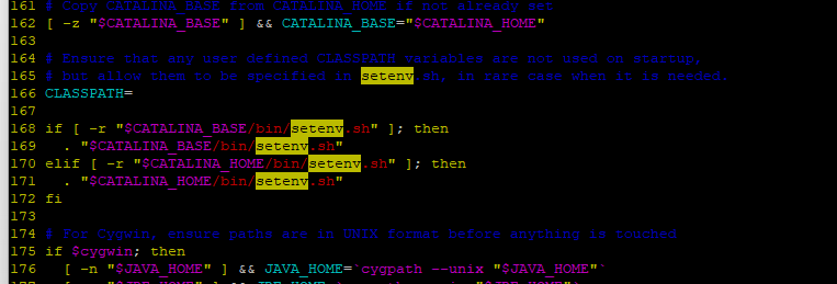 setenv.sh 설정화면