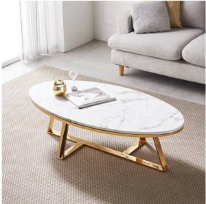 몬스 타원형 대리석 골드 거실 소파테이블 CNM045C