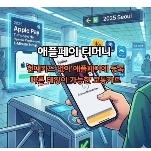 애플페이 티머니 : 현대카드 없어도 1분 만에 등록하고 교통카드 고민 끝내기