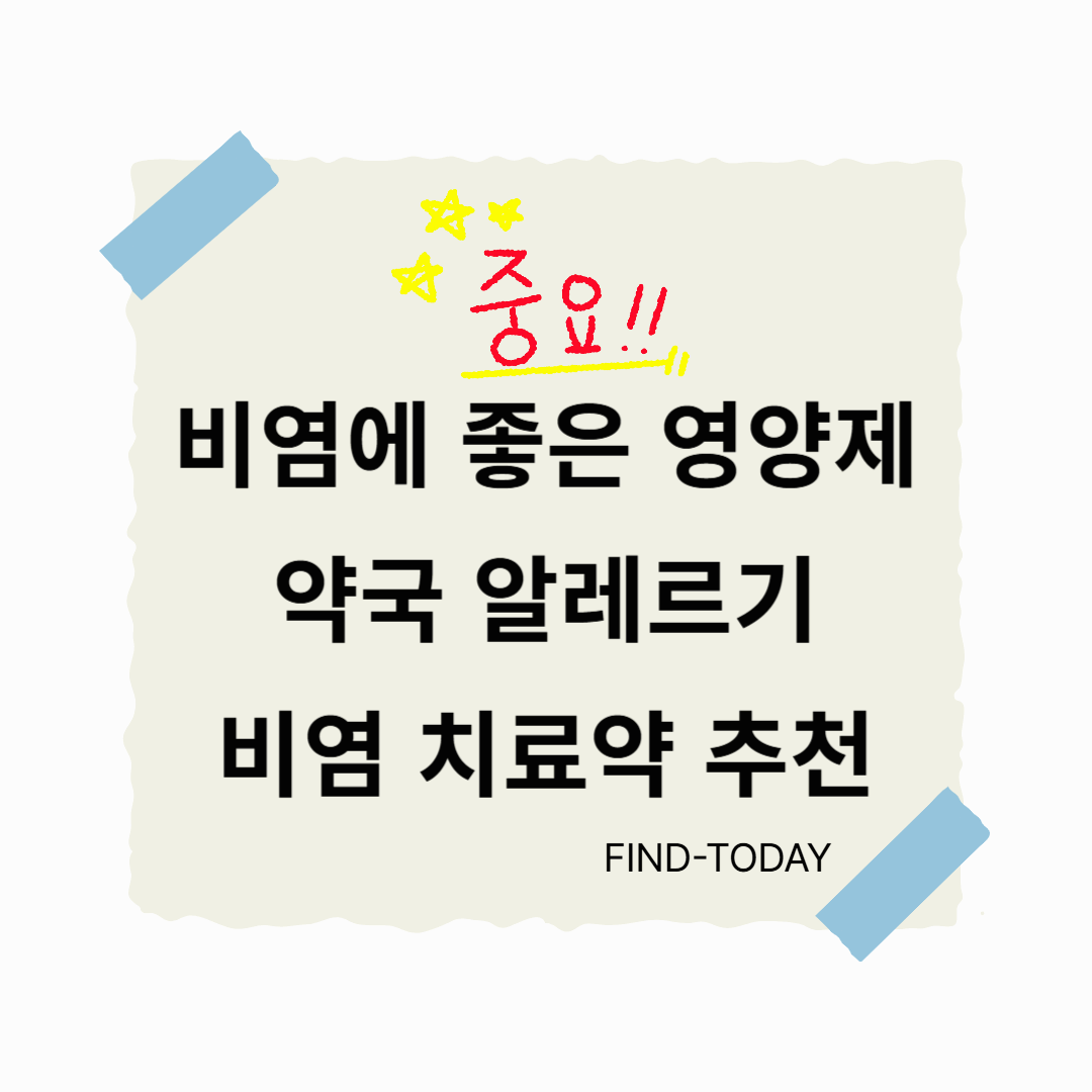 비염에 좋은 영양제와 약국 알레르기 비염약 치료약 추천