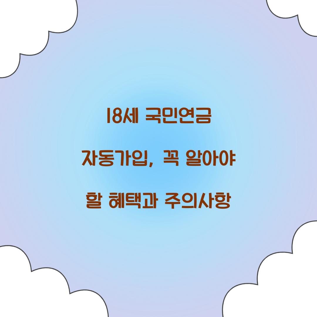 18세 국민연금 자동가입