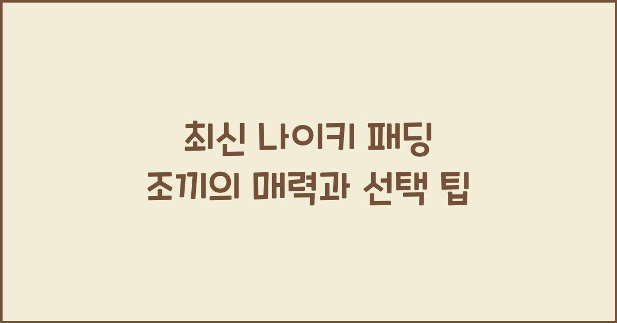 나이키 패딩 조끼
