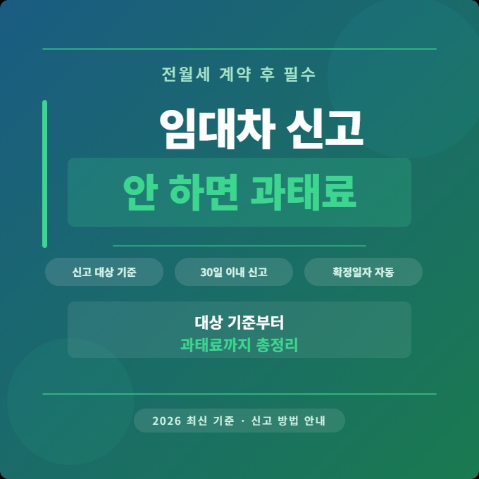 주택임대차 신고제도 대상 기준 과태료 총정리 안내