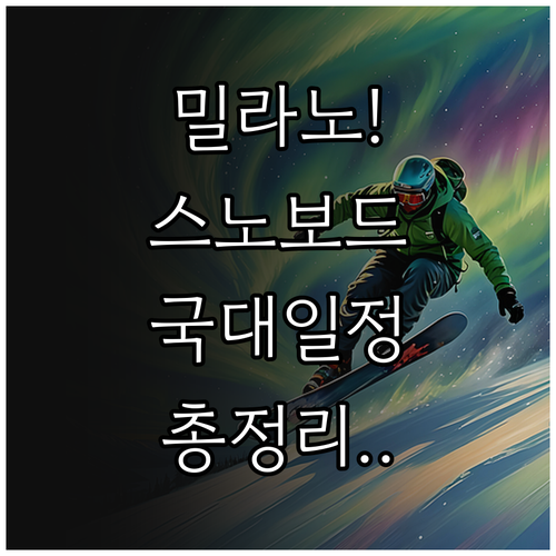 밀라노 동계올림픽 스노보드 종목 정리..