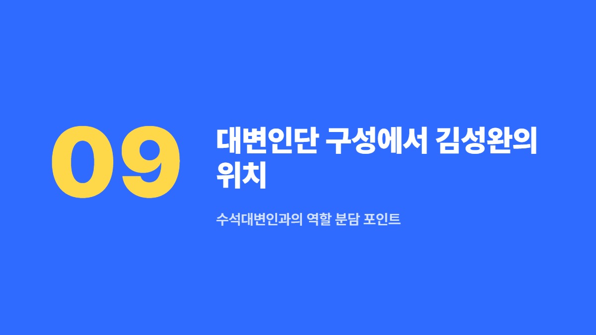 대변인단 구성에서 김성완의 위치 — 수석대변인과의 역할 분담 포인트