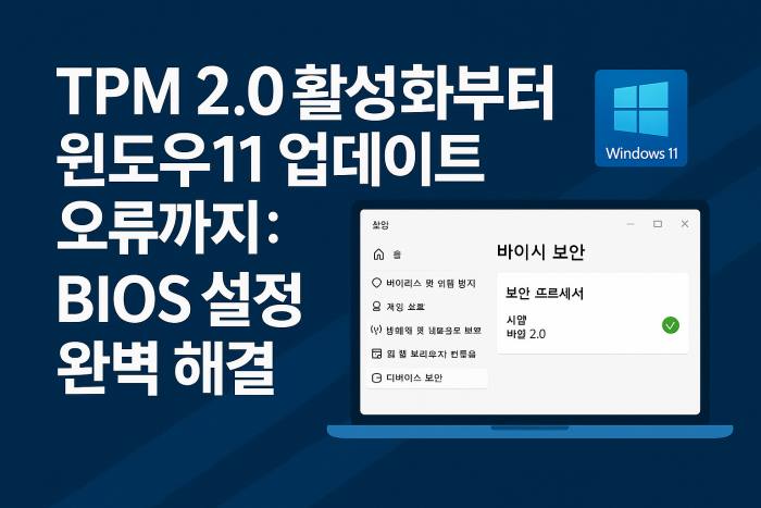 TPM 2.0 활성화부터 윈도우11 업데이트 오류
