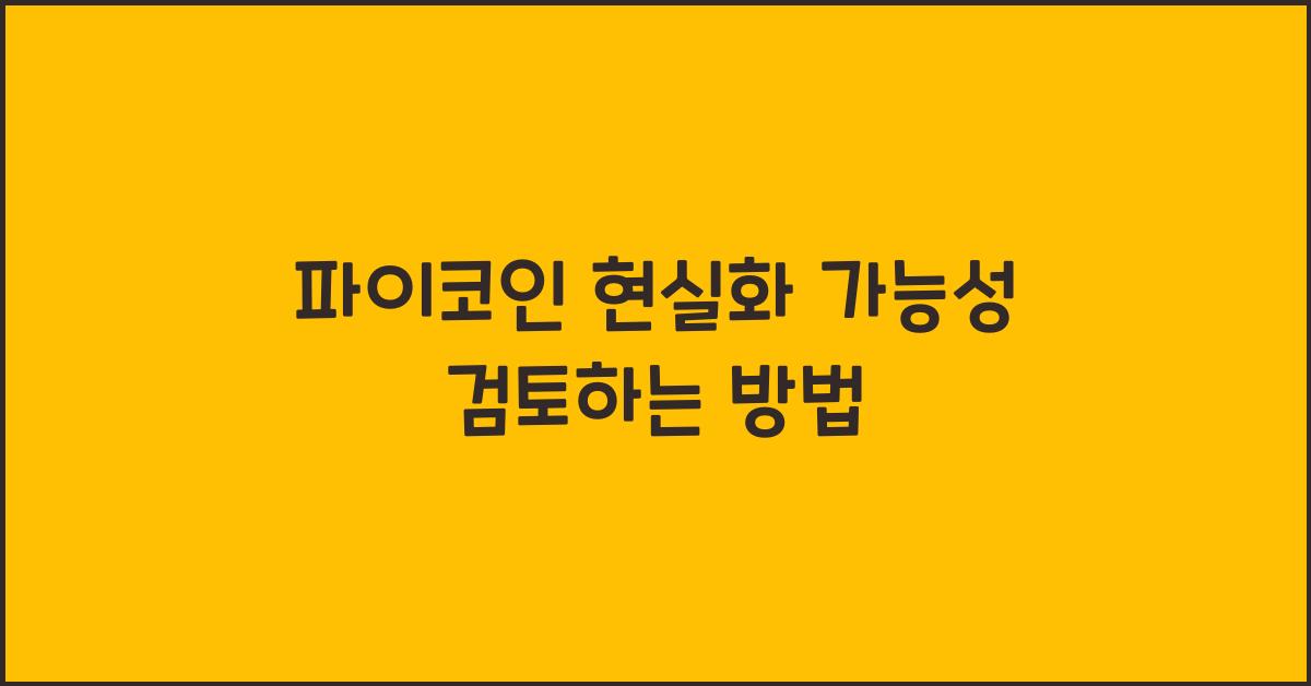 파이코인 현실화 가능성