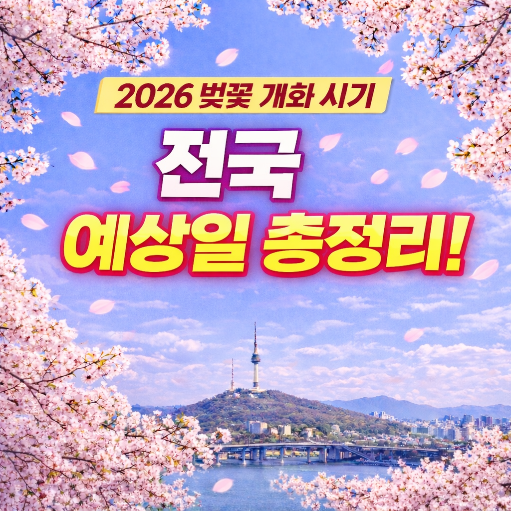 2026 벚꽃 개화 시기 총정리! 서울은 언제 만개할까?(+전국 예상일)
