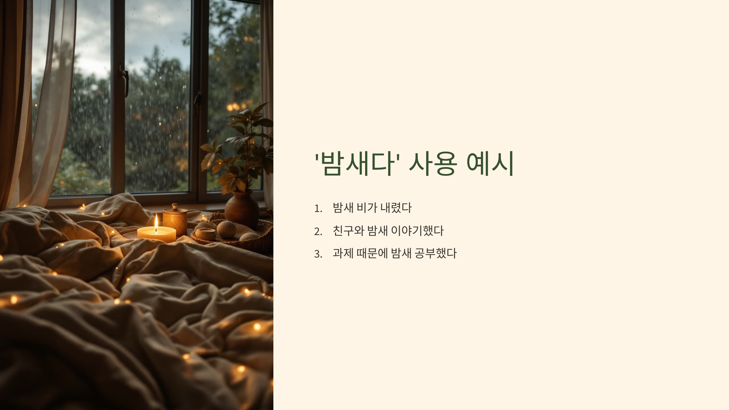 밤새다 밤세다 차이