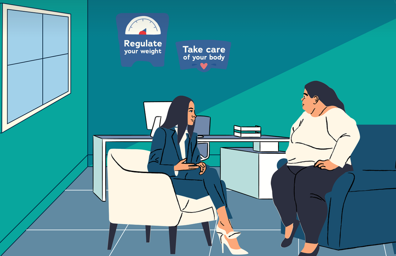 갱년기 비만 여성의 이미지