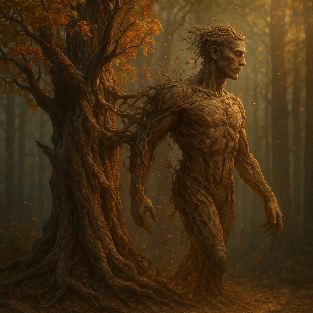 나무가 사람으로 변하는 장면