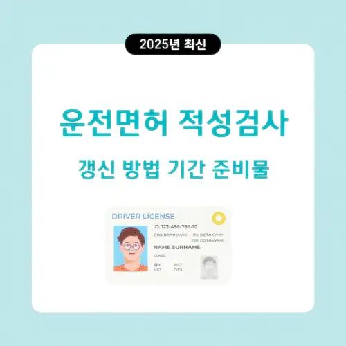 운전면허 적성검사 갱신 방법 기간 준비물