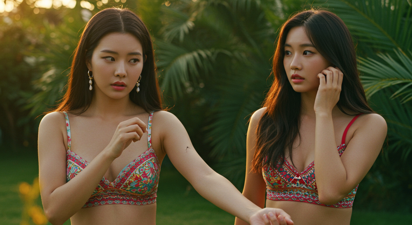 모기에 물린 여성들