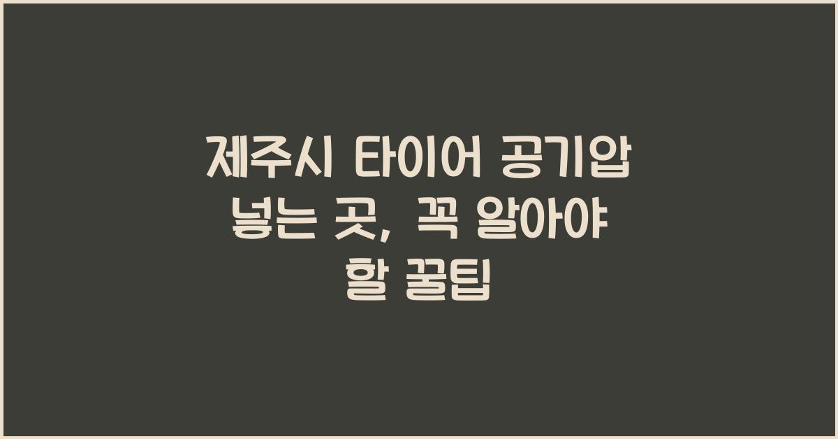 제주시 타이어 공기압 넣는 곳