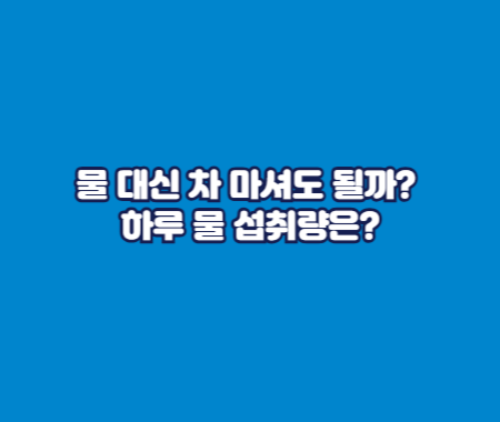 물 대신 차 마셔도 될까? 하루 물 섭취량은?