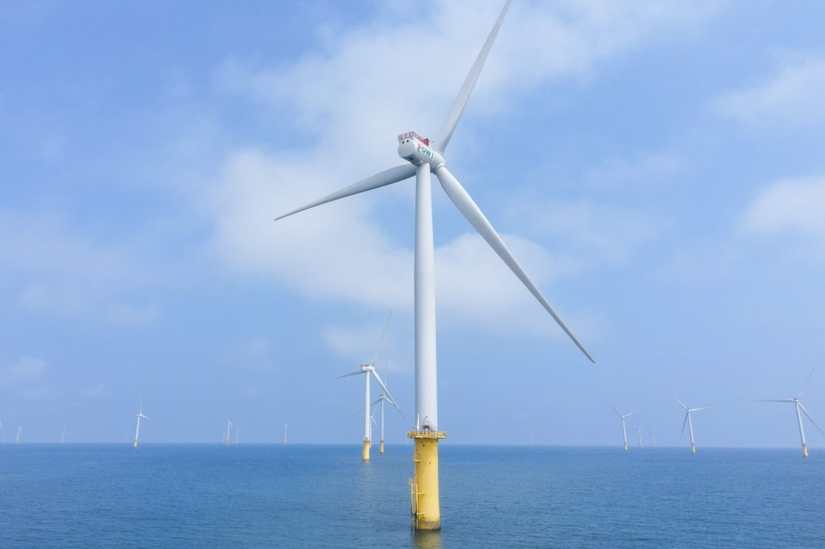 대만 먀오리현에 있는 해상풍력 발전단지 포모사.