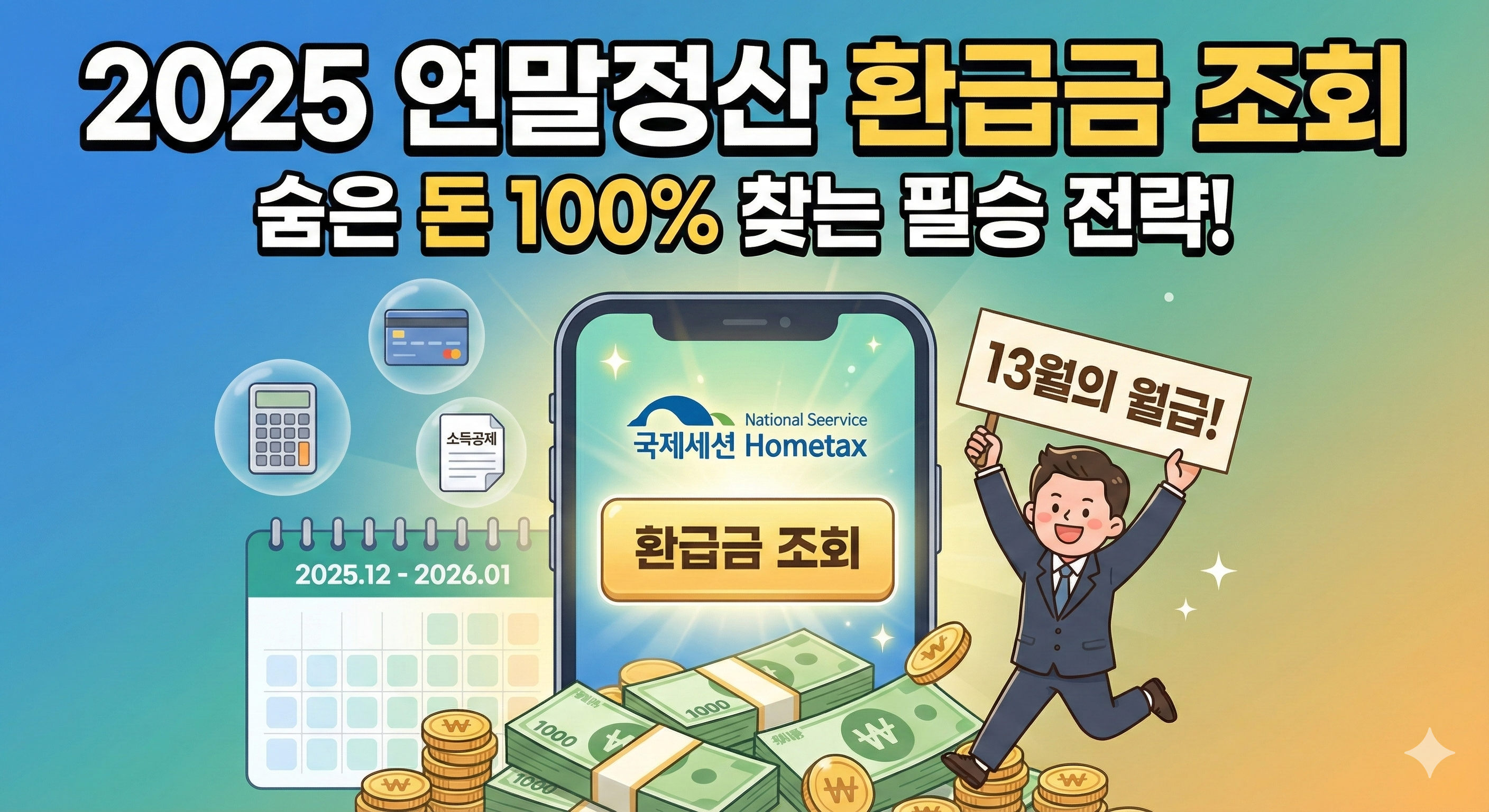 연말정산 환급금 조회 미리보기 및 13월의 월급 만드는 필승 전략