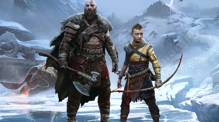 13.얼어붙은 풍경 앞에 선 갓 오브 워의 크라토스와 아트레우스 갓 오브 워 라그나로크_