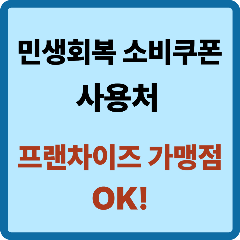 민생회복 소비쿠폰 사용처