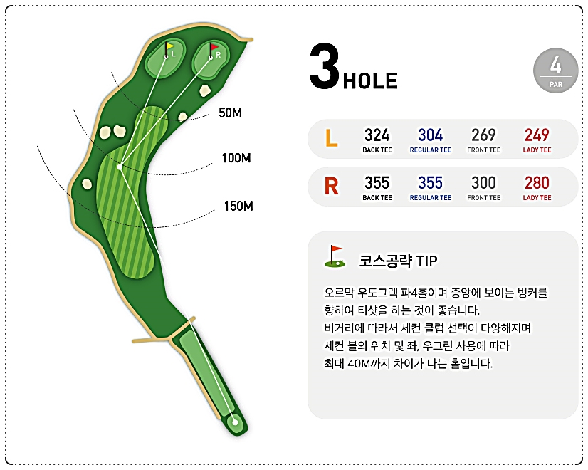 에이치원클럽CC 레이크 코스 3번 홀