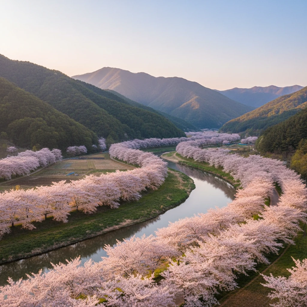 강원도 인제 지역별 벚꽃 개화 차이 ..