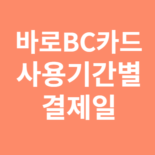 바로BC카드 사용기간별결제일