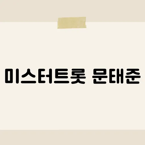 미스터트롯 문태준, 무대 비하인드?