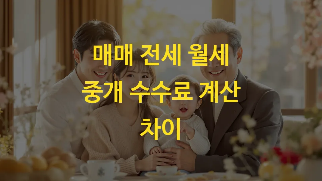 매매 전세 월세 중개 수수료 계산 차이