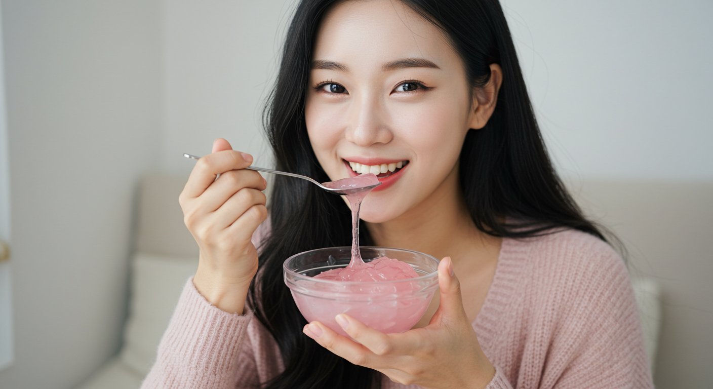 콜라겐 먹는 여자