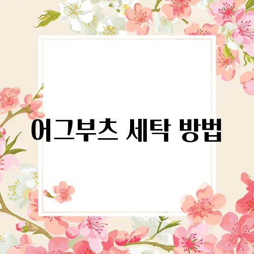 어그부츠 세탁 방법
