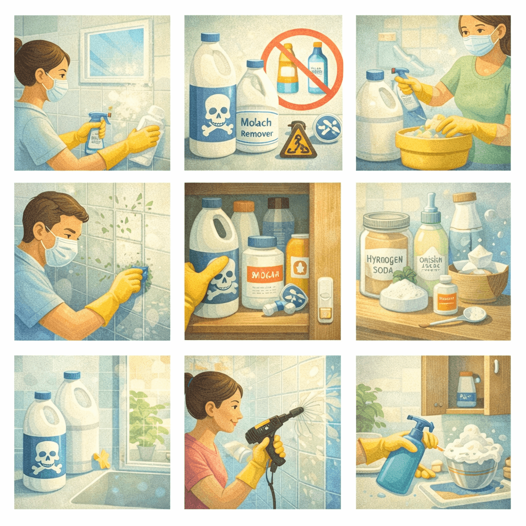 욕실 청소 락스, 곰팡이 제거 관련 이미지