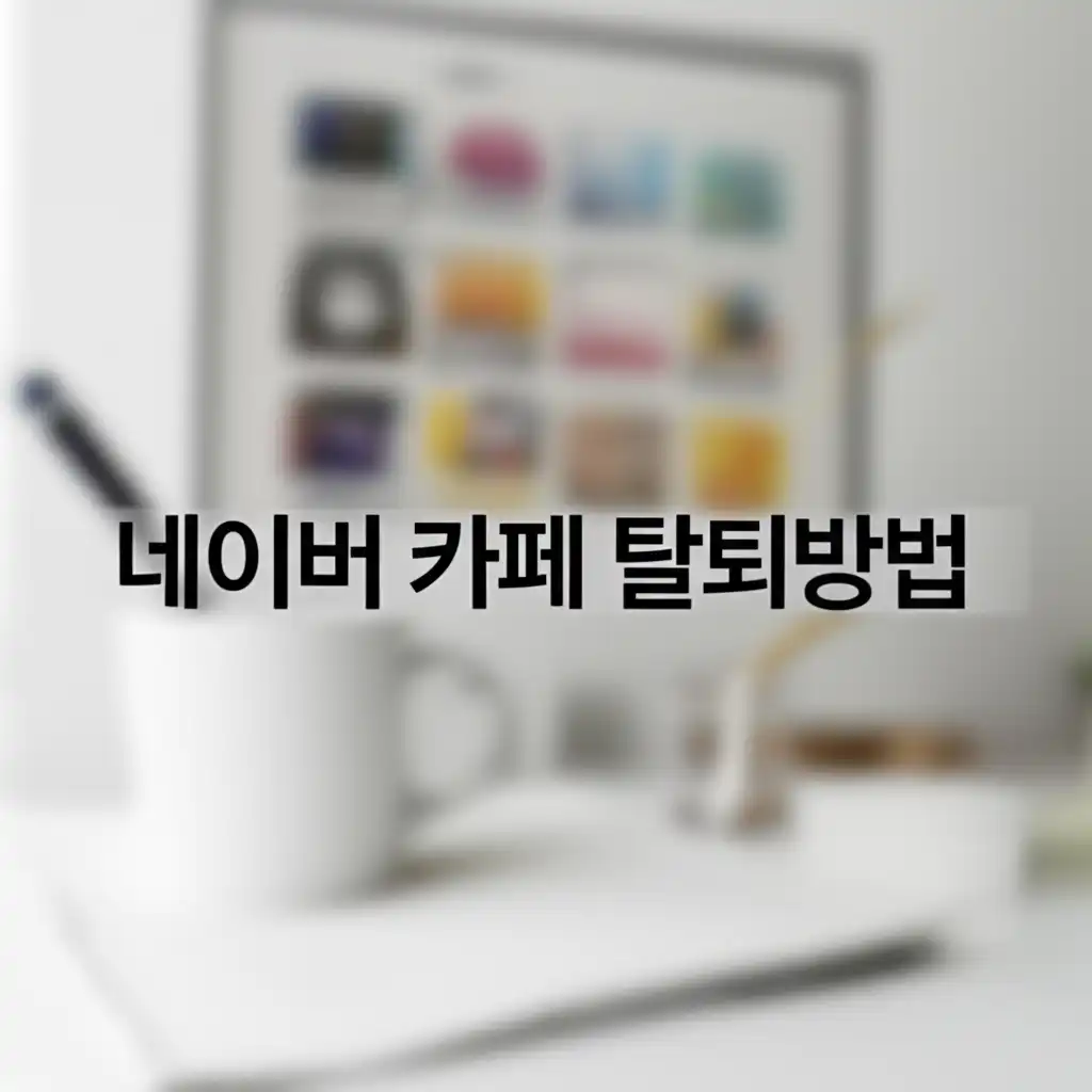 PC 환경에서 네이버 카페를 탈퇴하는 과정을 보여주는 상세 가이드 스크린샷