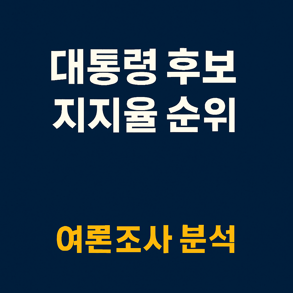 대통령 후보 지지율 순위 및 여론조사 분석