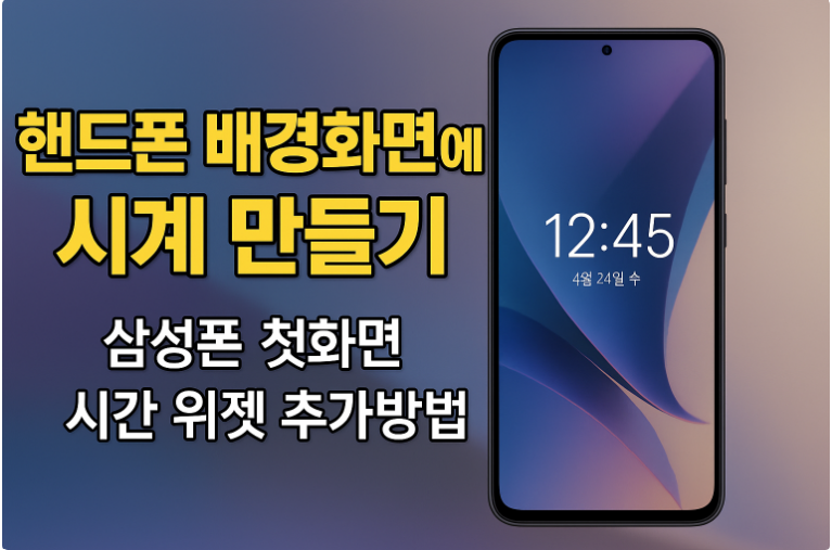 핸드폰 배경화면에 시계 만들기 – 삼성폰 첫화면 시간 위젯 추가방법