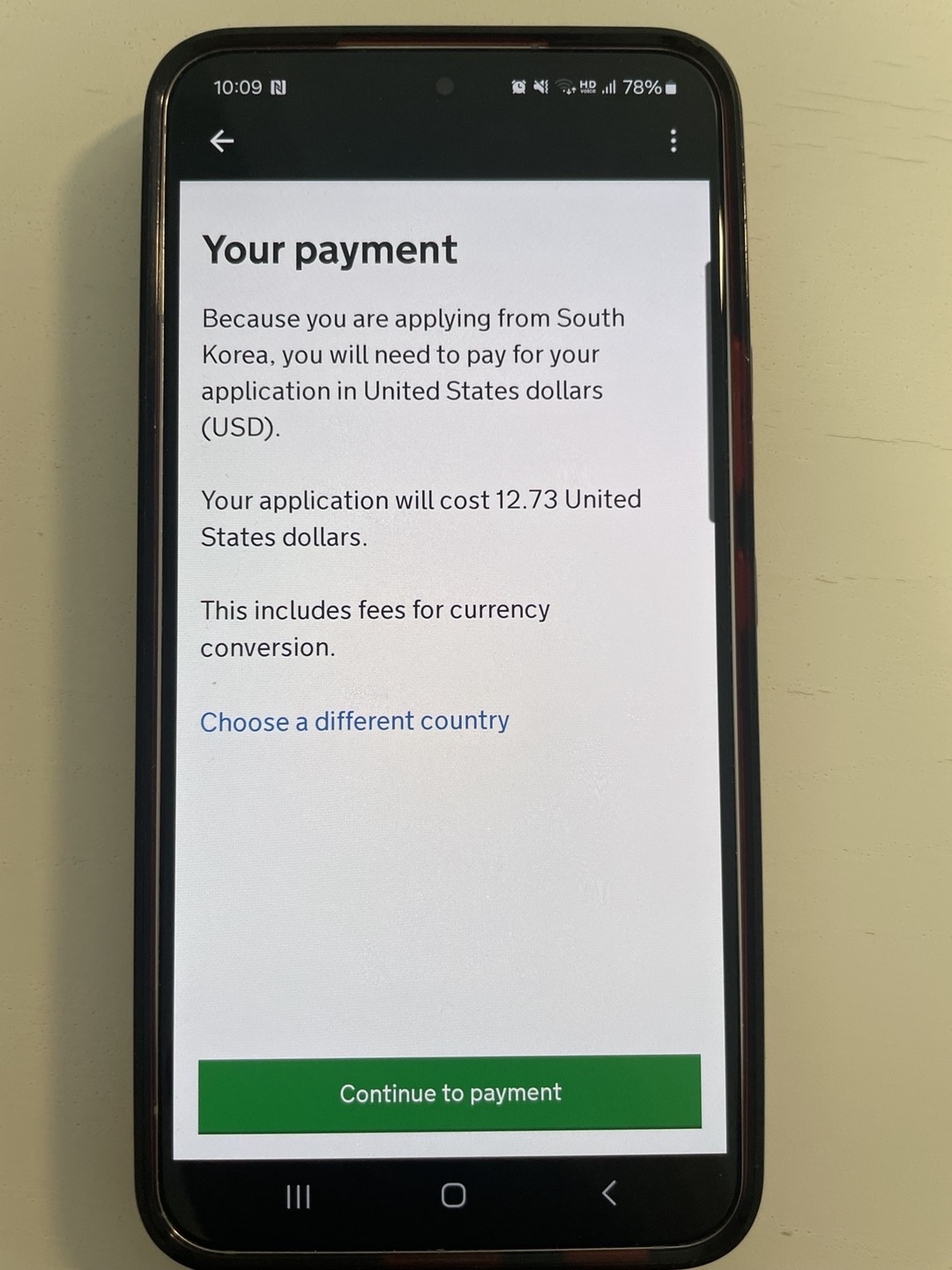 UK ETA 지불 안내 사항