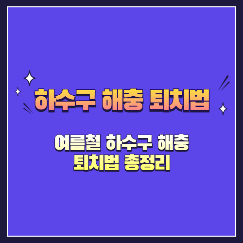 여름철 하수구 해충 퇴치법 총정리