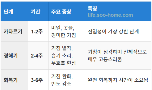 기침의 진행 단계