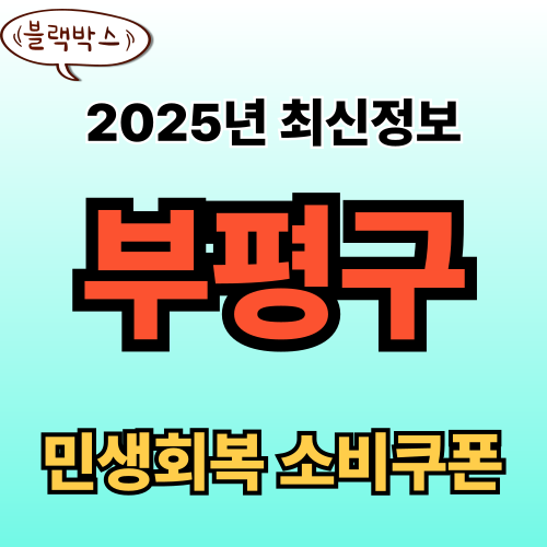 인천 부평구 민생회복 소비쿠폰 신청 완벽 가이드