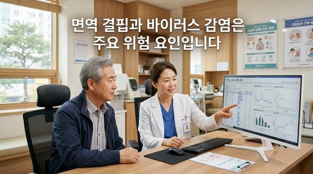 림프종 원인 면역저하 바이러스 감염 위험요인 설명