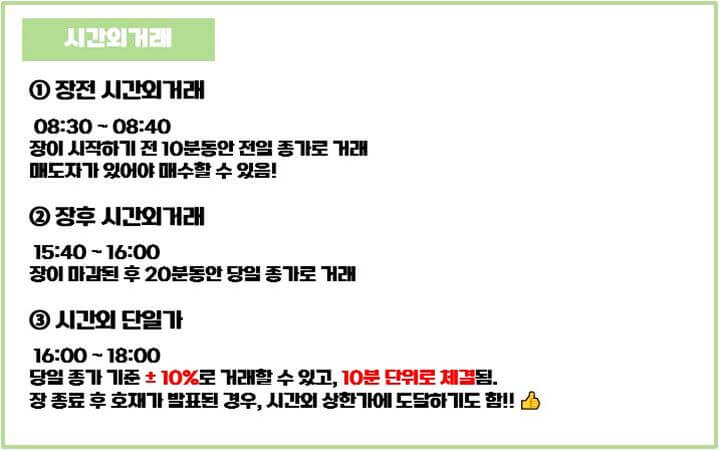 장전-장후-시간외거래-시간외단일가